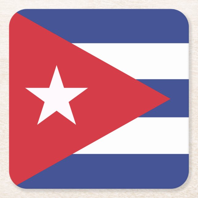 Dessous-de-verre Carré En Papier Drapeau Cuba (Devant)