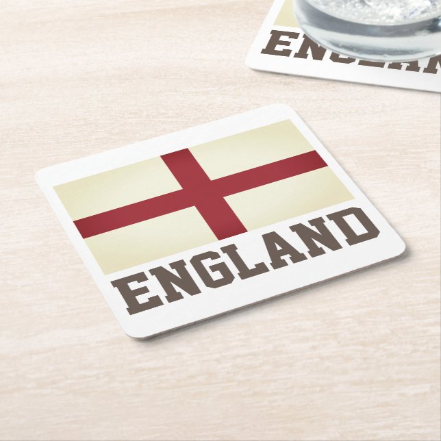 Dessous-de-verre Carré En Papier Drapeau d'Angleterre (Incliné)