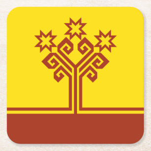 Dessous-de-verre Carré En Papier Drapeau de Chuvashia