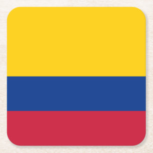 Dessous-de-verre Carré En Papier Drapeau de Colombie