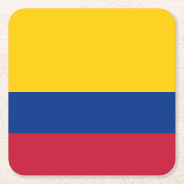 Dessous-de-verre Carré En Papier Drapeau de Colombie (Devant)