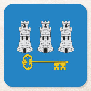 Dessous-de-verre Carré En Papier Drapeau de La Havane, Cuba