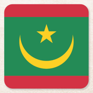 Dessous-de-verre Carré En Papier Drapeau de la Mauritanie
