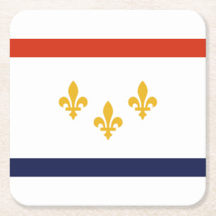 Dessous-de-verre Carré En Papier Drapeau de La Nouvelle-Orléans, Louisiana Square P
