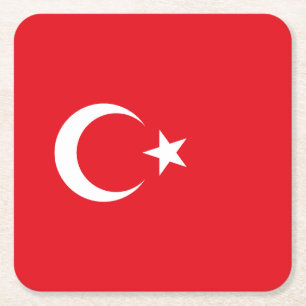Dessous-de-verre Carré En Papier Drapeau de la Turquie