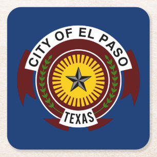 Dessous-de-verre Carré En Papier Drapeau de la ville d'El Paso, Texas Carré papier 