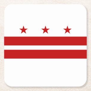 Dessous-de-verre Carré En Papier Drapeau de l'État de Washington DC