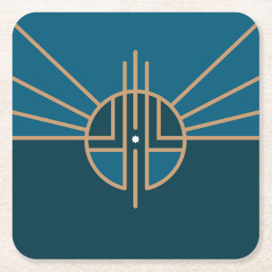 Dessous-de-verre Carré En Papier Drapeau de Lincoln, Nebraska