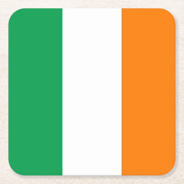 Dessous-de-verre Carré En Papier Drapeau de l'Irlande (Devant)