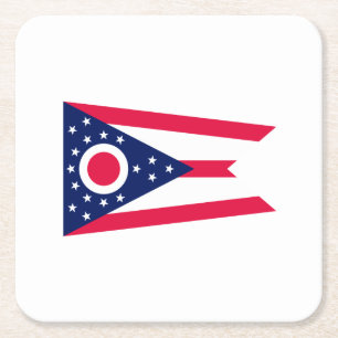 Dessous-de-verre Carré En Papier Drapeau de l'Ohio