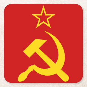 Dessous-de-verre Carré En Papier Drapeau de l'URSS - Drapeau de l'Union soviétique