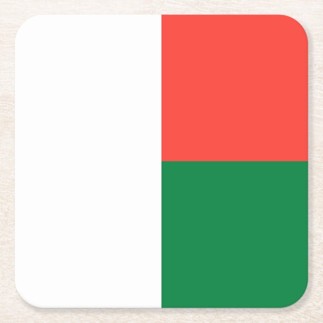 Dessous-de-verre Carré En Papier Drapeau de Madagascar (Devant)