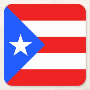 Dessous-de-verre Carré En Papier Drapeau de Porto Rico