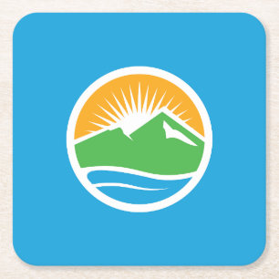 Dessous-de-verre Carré En Papier Drapeau de Provo, Utah