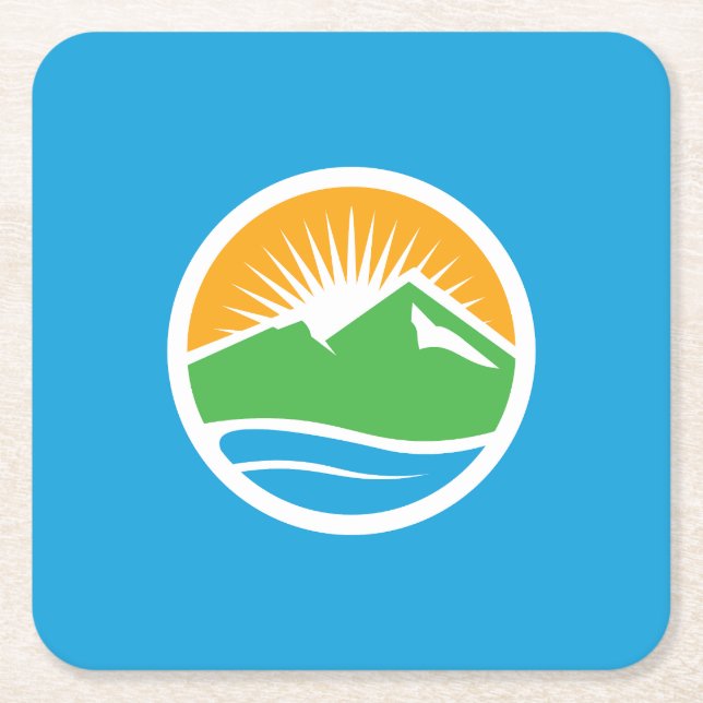 Dessous-de-verre Carré En Papier Drapeau de Provo, Utah (Devant)