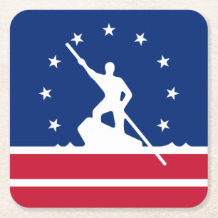 Dessous-de-verre Carré En Papier Drapeau de Richmond, Virginie Carré Dessous de ver