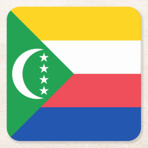 Dessous-de-verre Carré En Papier Drapeau des Comores