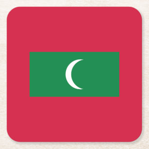 Dessous-de-verre Carré En Papier Drapeau des Maldives
