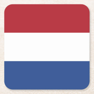 Dessous-de-verre Carré En Papier Drapeau des Pays-Bas