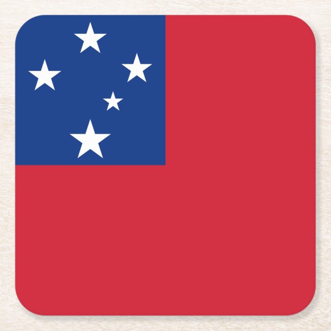 Dessous-de-verre Carré En Papier Drapeau des Samoa (Devant)