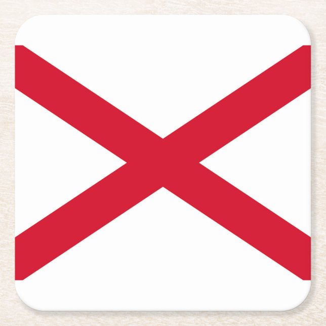 Dessous-de-verre Carré En Papier Drapeau d'État de l'Alabama (Devant)