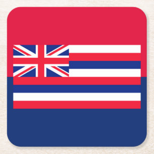 Dessous-de-verre Carré En Papier Drapeau d'État d'Hawaii