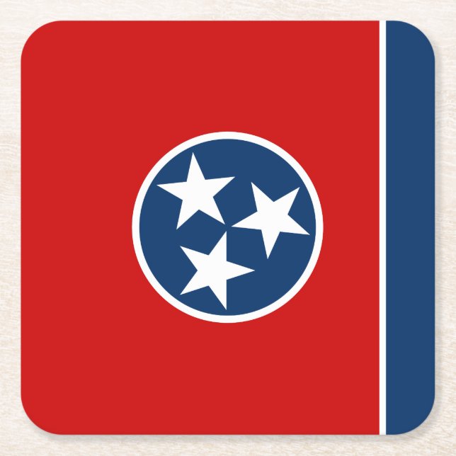 Dessous-de-verre Carré En Papier Drapeau d'état du Tennessee (Devant)
