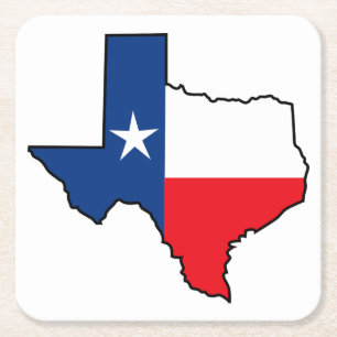 Dessous-de-verre Carré En Papier Drapeau d'État du Texas