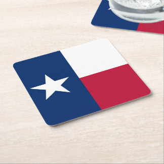 Dessous-de-verre Carré En Papier Drapeau d'état du Texas - couleur authentique de