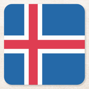 Dessous-de-verre Carré En Papier Drapeau d'Islande