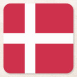 Dessous-de-verre Carré En Papier Drapeau du Danemark<br><div class="desc">Drapeau patriotique du Danemark.</div>