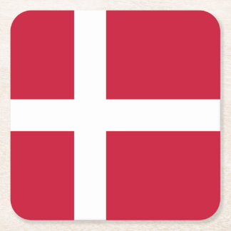 Dessous-de-verre Carré En Papier Drapeau du Danemark