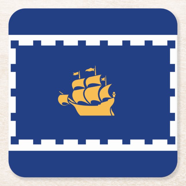 Dessous-de-verre Carré En Papier Drapeau du Dessous de verre papier Carré de Québec (Devant)