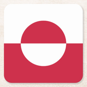 Dessous-de-verre Carré En Papier Drapeau du Groenland