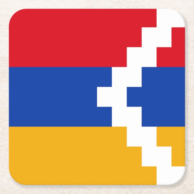 Dessous-de-verre Carré En Papier Drapeau du Haut-Karabakh (Devant)