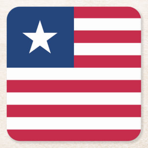 Dessous-de-verre Carré En Papier Drapeau du Liberia