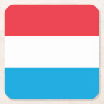 Dessous-de-verre Carré En Papier Drapeau du Luxembourg<br><div class="desc">Drapeau patriotique du Luxembourg.</div>