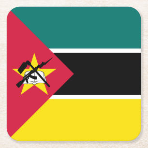 Dessous-de-verre Carré En Papier Drapeau du Mozambique