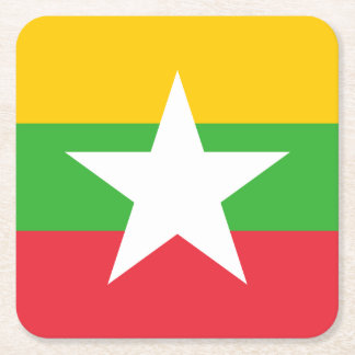 Dessous-de-verre Carré En Papier Drapeau du Myanmar