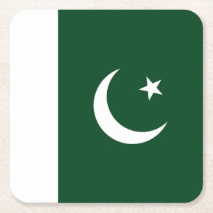 Dessous-de-verre Carré En Papier Drapeau du Pakistan