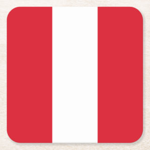 Dessous-de-verre Carré En Papier Drapeau du Pérou