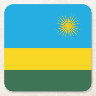Dessous-de-verre Carré En Papier Drapeau du Rwanda