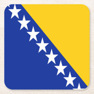 Dessous-de-verre Carré En Papier Drapeau patriotique de Bosnie-Herzégovine