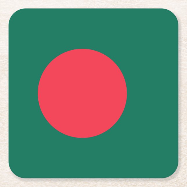 Dessous-de-verre Carré En Papier Drapeau patriotique du Bangladesh (Devant)