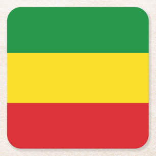 Dessous-de-verre Carré En Papier Drapeau rastafari éthiopien Rasta