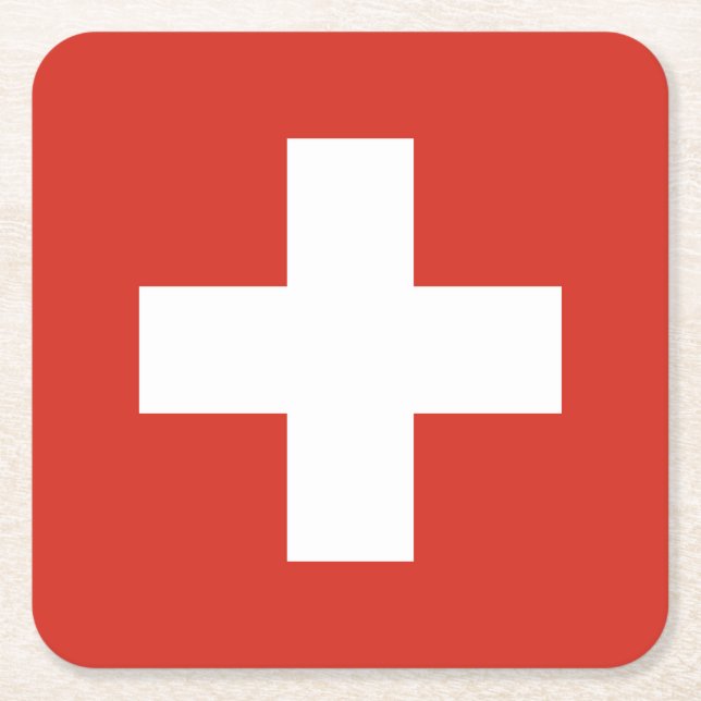 Dessous-de-verre Carré En Papier Drapeau Suisse (Devant)
