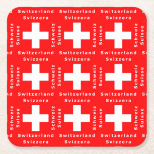 Dessous-de-verre Carré En Papier Drapeau suisse Suisse Schweiz Suisse Bundesfeier