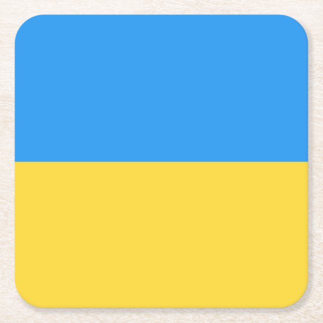 Dessous-de-verre Carré En Papier Drapeau ukrainien (Devant)