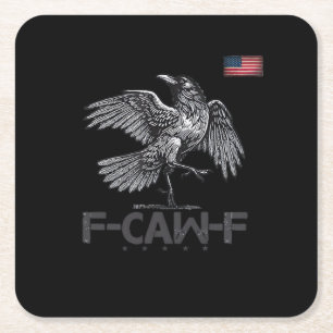 Dessous-de-verre Carré En Papier Drapeau vintage humoristique F-Caw-F vache oiseau