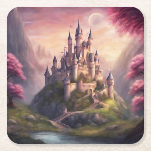 Dessous-de-verre Carré En Papier Dreamy Imaginaire Castle Artwork